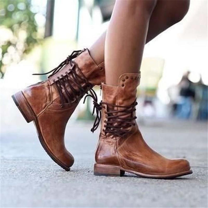 Luiza | Botas de piel con cordones