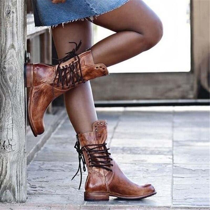 Luiza | Botas de piel con cordones