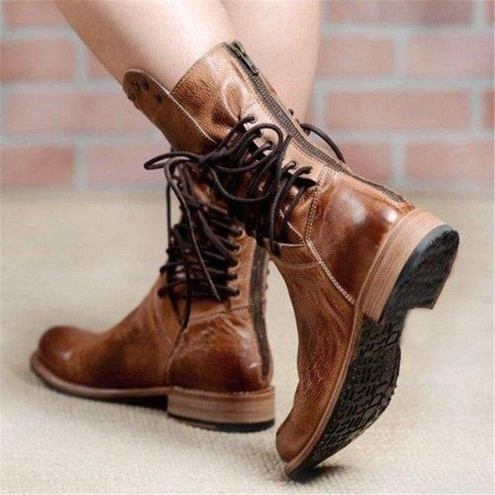 Luiza | Botas de piel con cordones