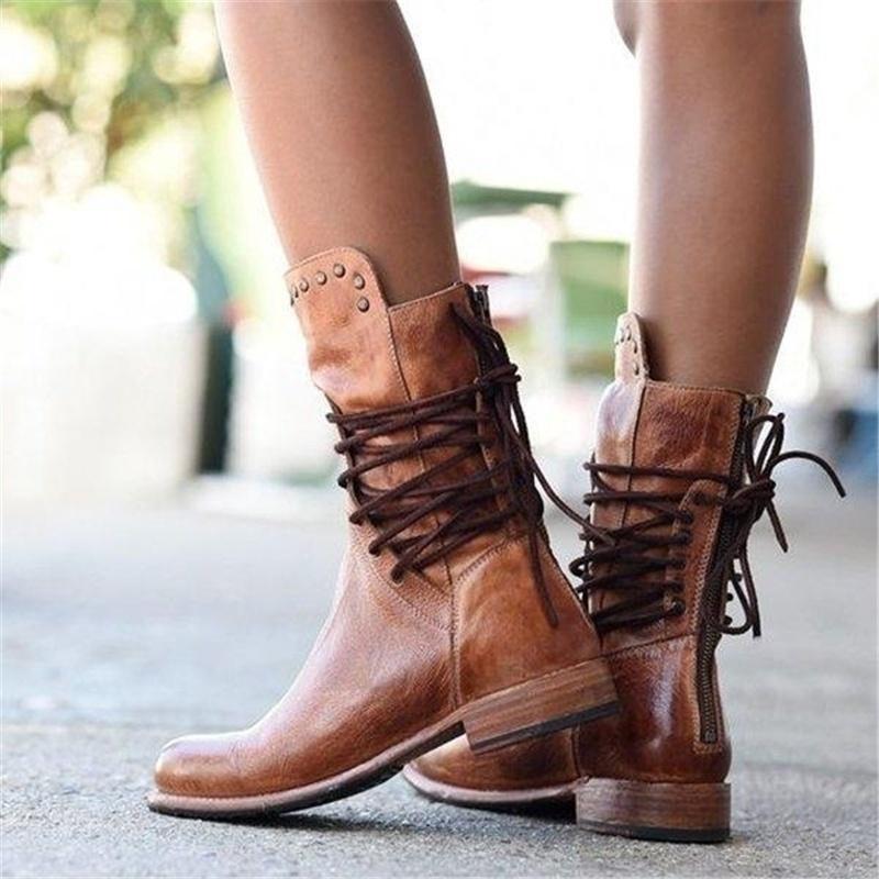 Luiza | Botas de piel con cordones