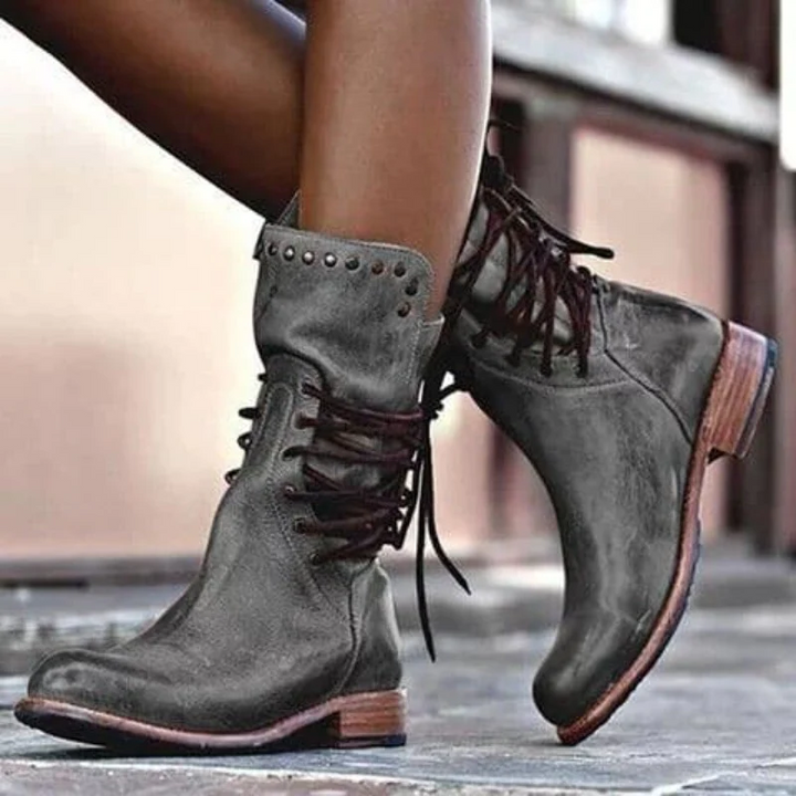 Luiza | Botas de piel con cordones