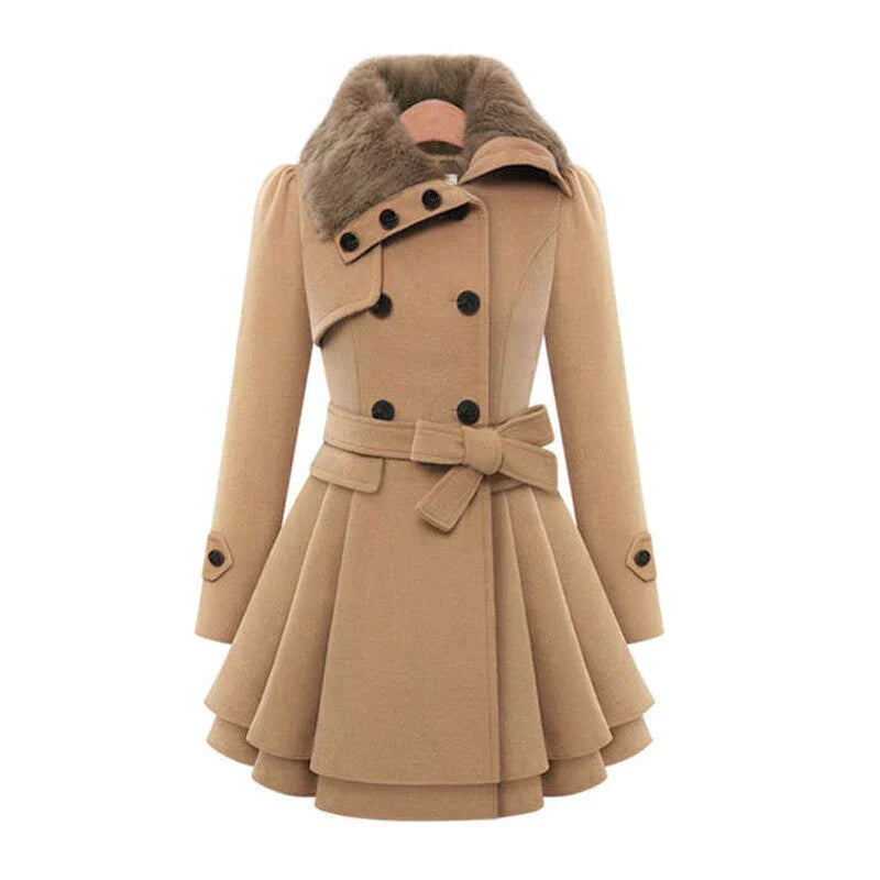 Yoana  | Elegante gabardina de piel vegana