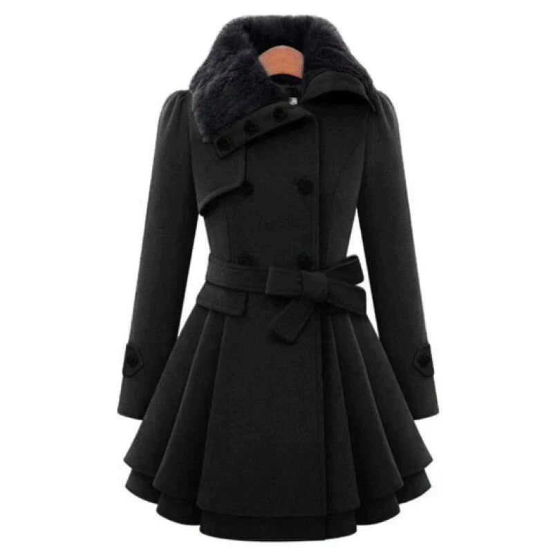 Yoana  | Elegante gabardina de piel vegana