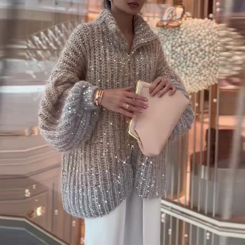 Esma | Jersey de punto lujoso con detalles brillantes