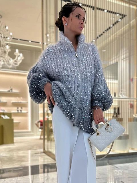 Esma | Jersey de punto lujoso con detalles brillantes